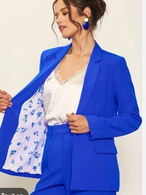 Skies are Blue Neon Royal Blue Blazer Jacket
